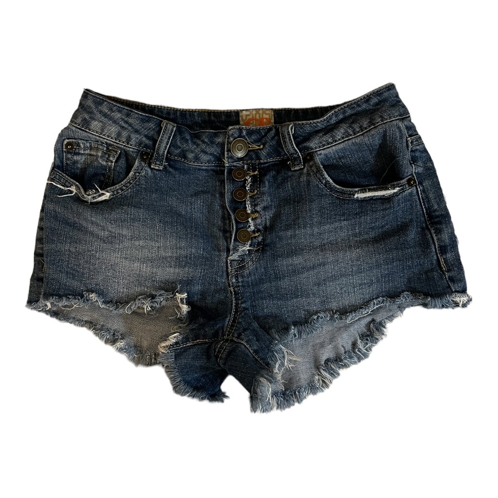 High waisted GB jean shorts